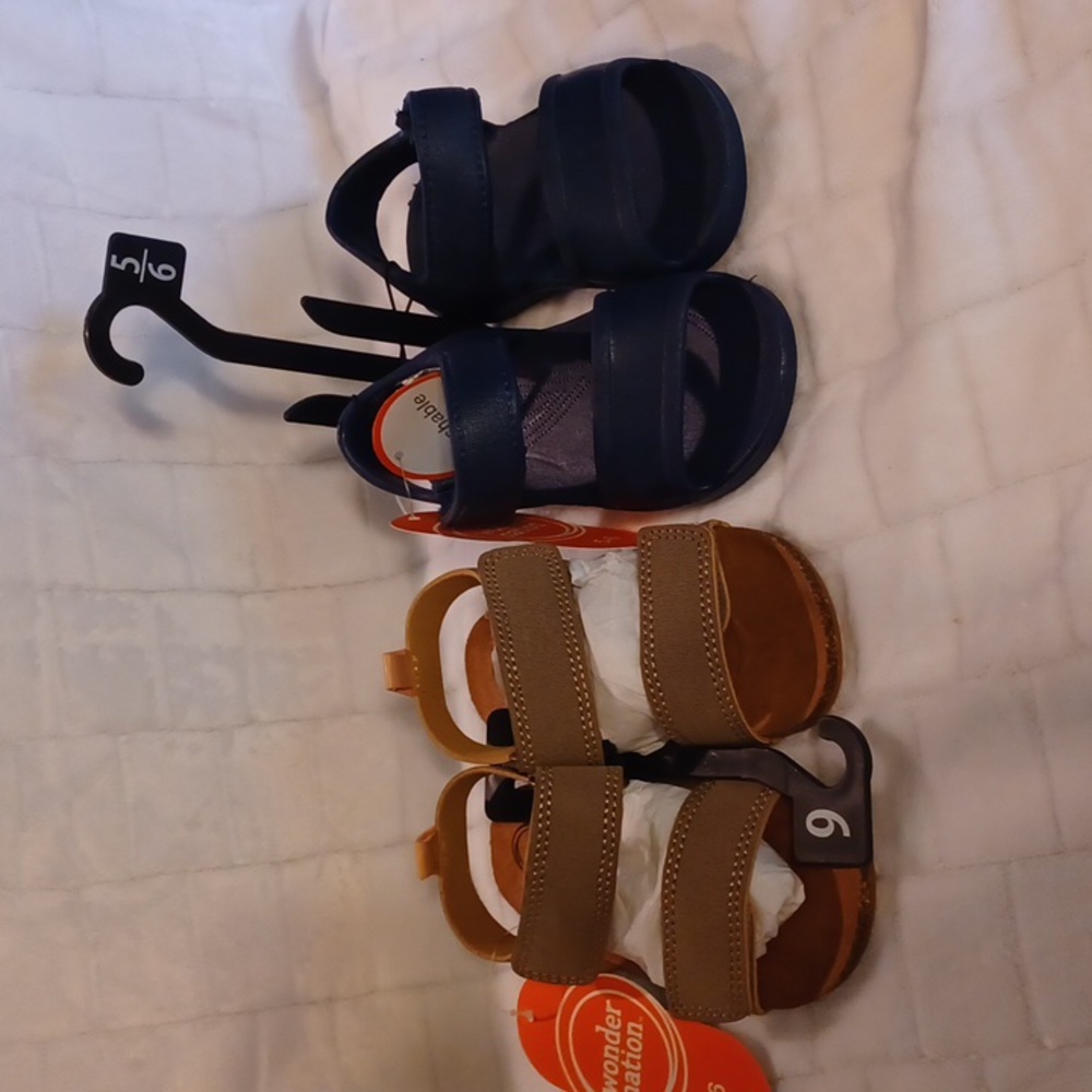 Wonder nation sandals little girls size 5-6 new